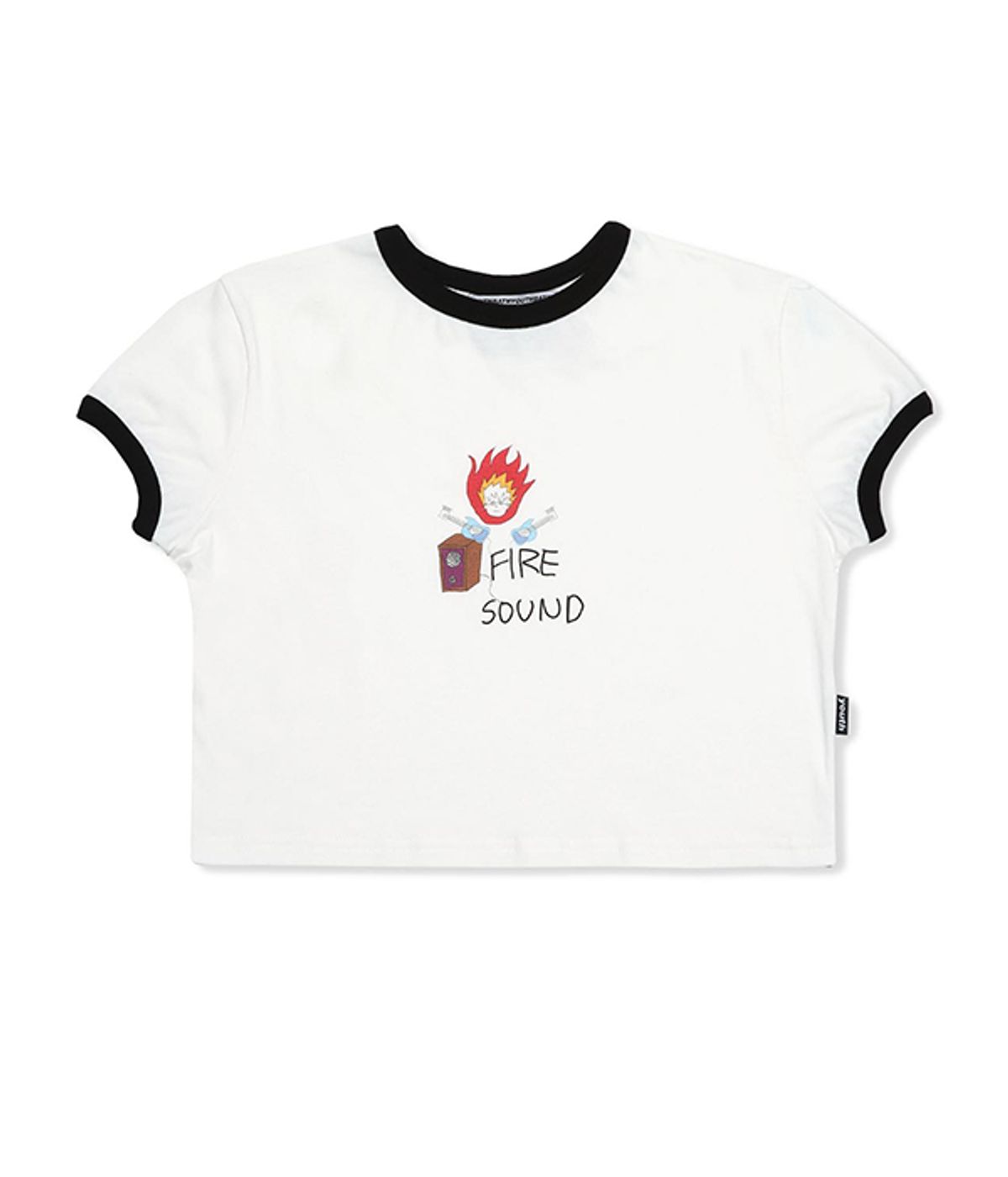 유쓰배쓰(YOUTHBATH) FIRE SOUND CROP T-SHIRT_WHITE