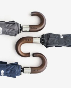 선물용 이니셜각인 곡자 우드 그립 전자동 3단 우양산