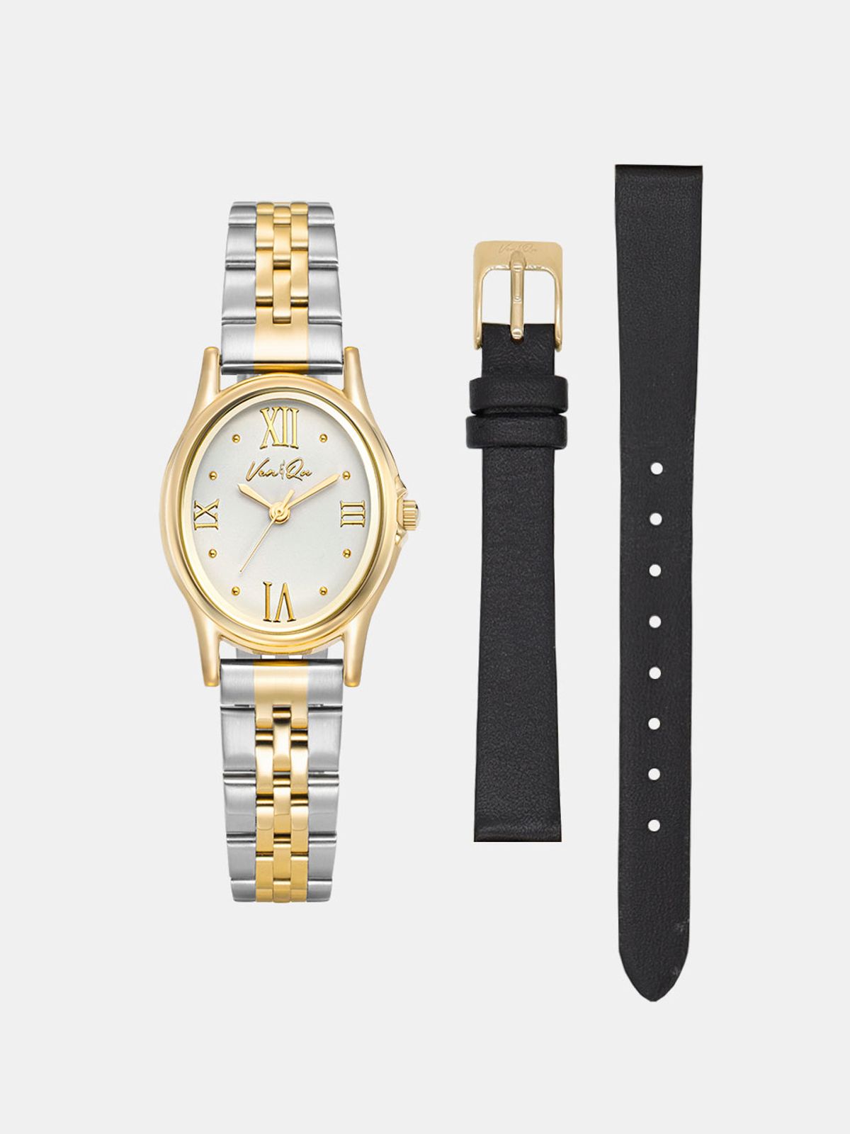 벤앤쿠(VENANDQU) Gem-Gold/Pearl SET (Black leather)
