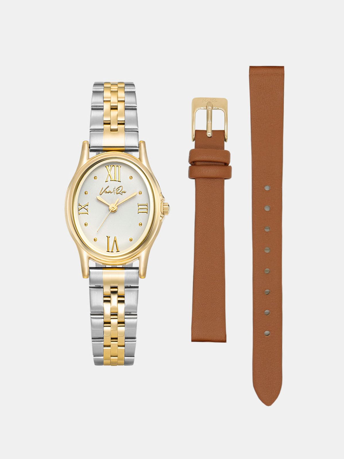 벤앤쿠(VENANDQU) Gem-Gold/Pearl SET (Brown leather)