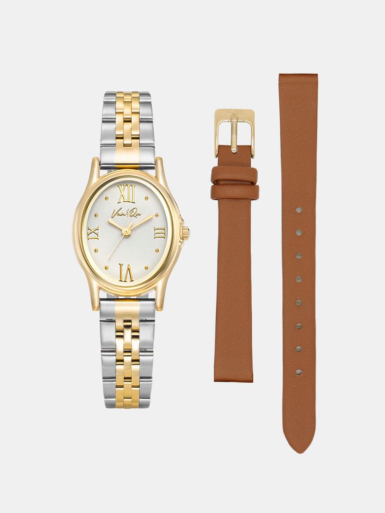 Gem-Gold/Pearl SET (Brown leather)