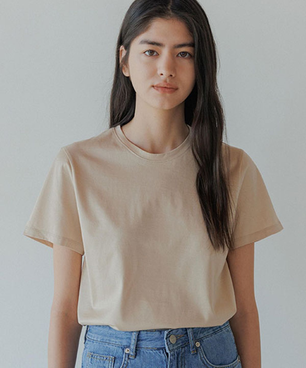 링서울(LINGSEOUL) supima silket cotton top-beige