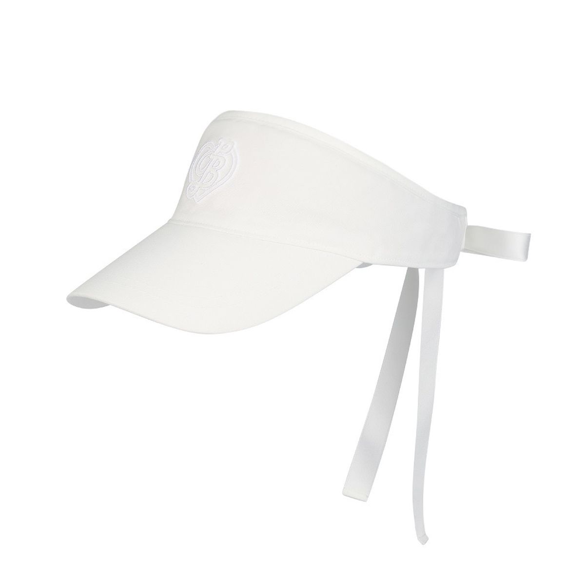 플레이부(PLAYBOO) NEW HEART LOGO SATIN RIBBON SUN VISOR_White