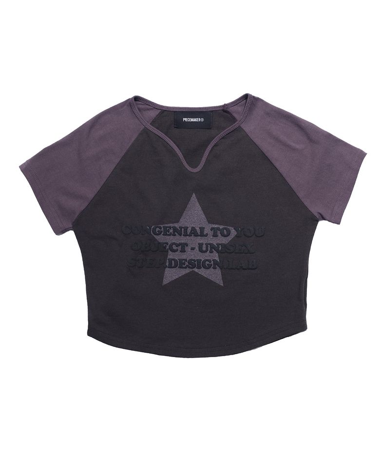 STAR RAGLAN TEE (CHARCOAL)