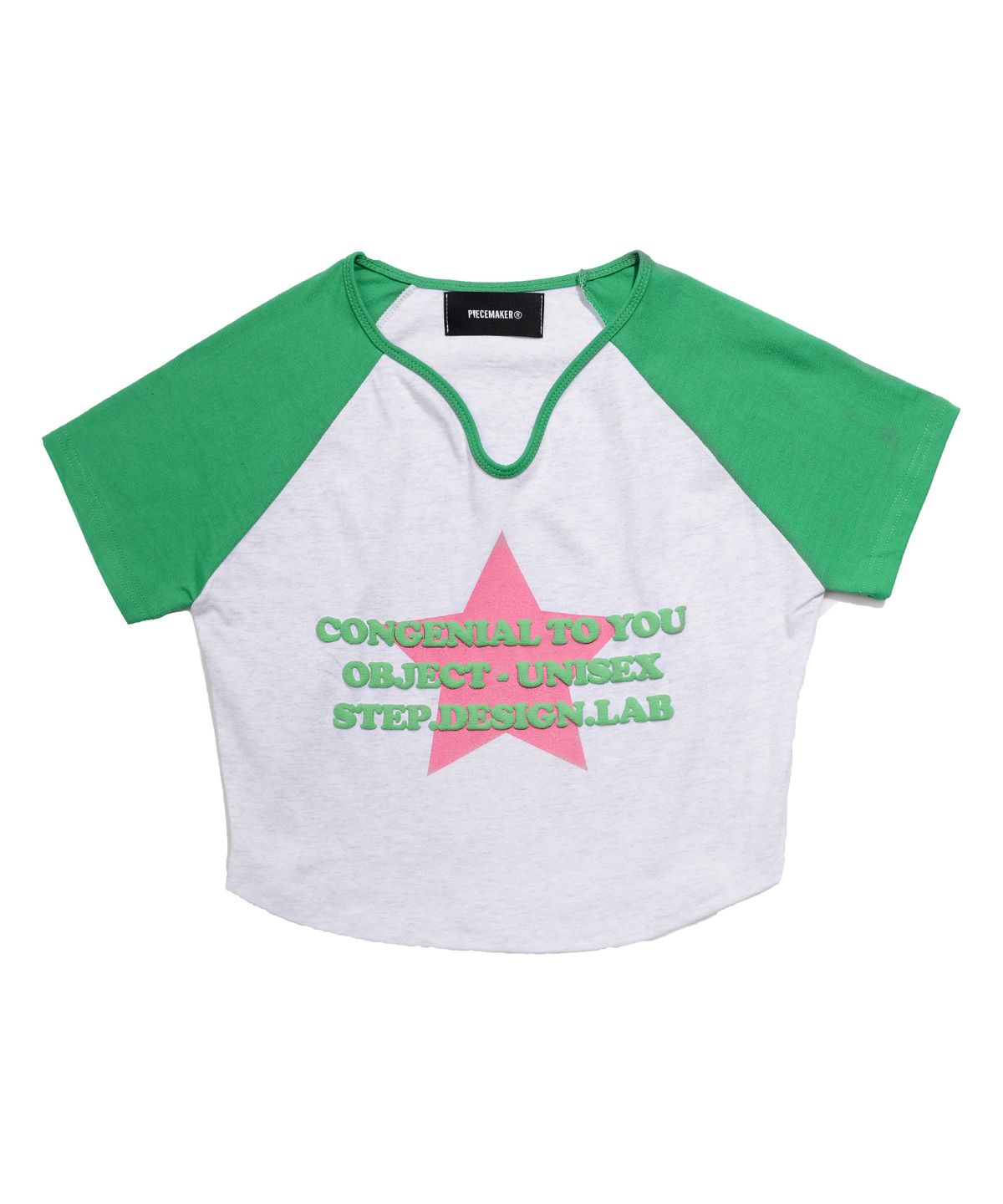 피스메이커(PIECE MAKER) STAR RAGLAN TEE (WHITE MELANGE)