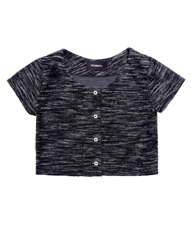ETHNIC TERRY SS CARDIGAN (NAVY)