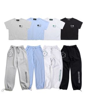DAISY CROP SWEAT PANTS SET UP (4COLORS)
