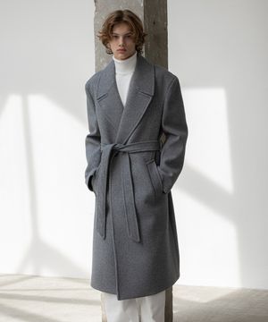 마엘 로브 롱 코트 [그레이]
