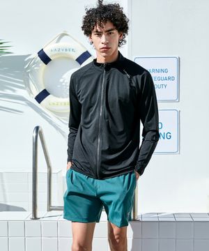 [SET] 남여 에센셜 루즈핏 집업 래쉬가드 + 수영복 반바지 쇼츠