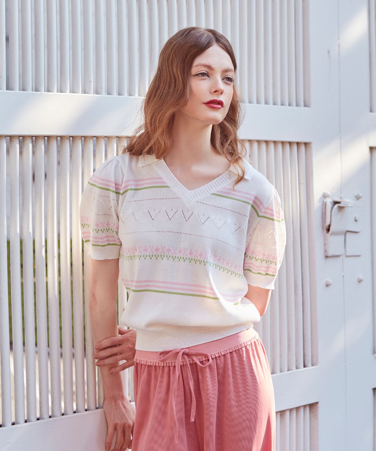 바이탈싸인(VITALSIGN) V-Collar Summer Knit (IVORY)
