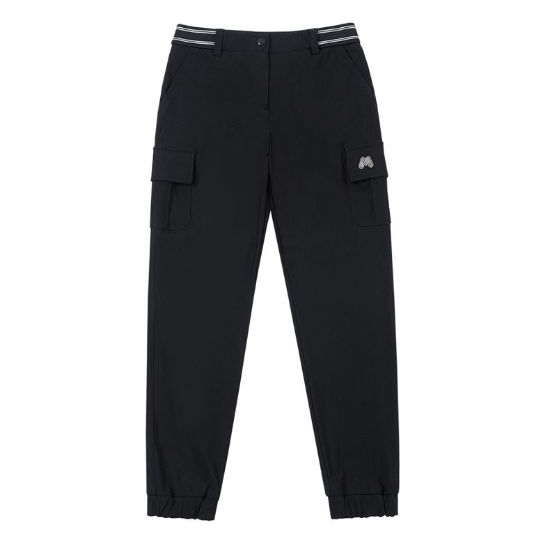 Double Pocket Banding Jogger Pants_Black