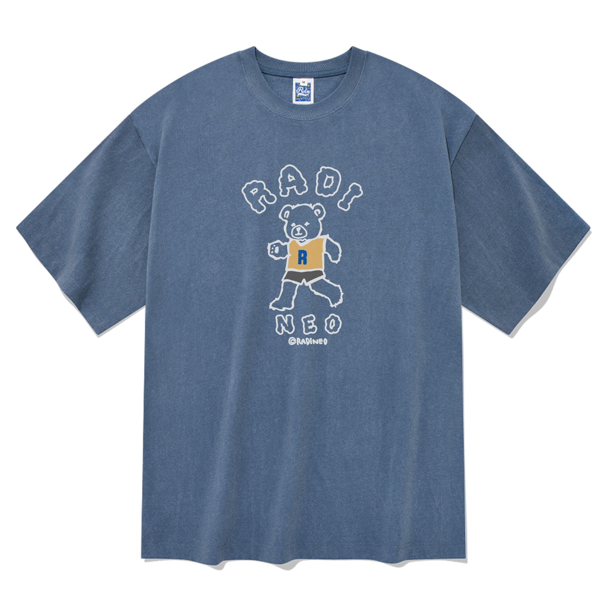 [RADINEO]★ 韓国人気★RADI BEAR PIGMENT T-SHIRTS MUSINSA | RADINEO Radi Bear Pigment Short Sleeve T-shirt Blue