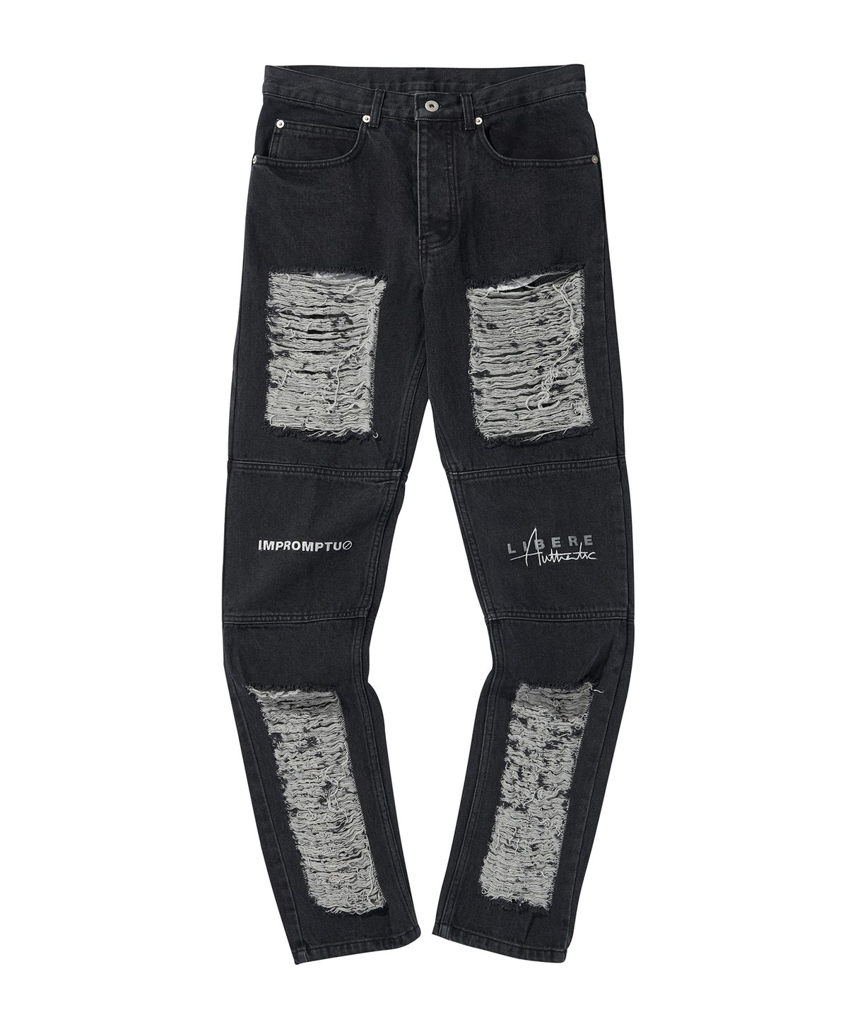 리베레(LIBERE) LIBERE DAMAGE VER2 DENIMPANTS / BLACK