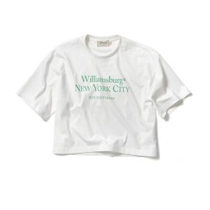 Classic Logo Crop Round T_White