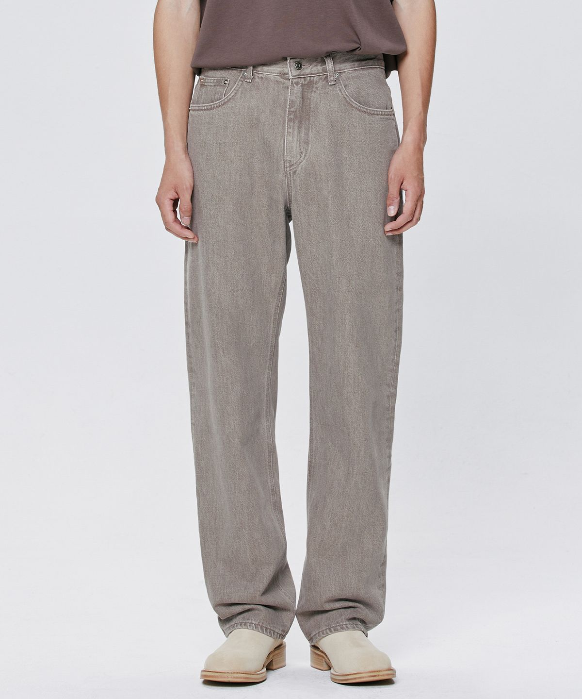 브랜디드(BRANDED) 609 HARD TWIST DENIM VINTAGE MOCHA JEANS [WIDE STRAIGHT]