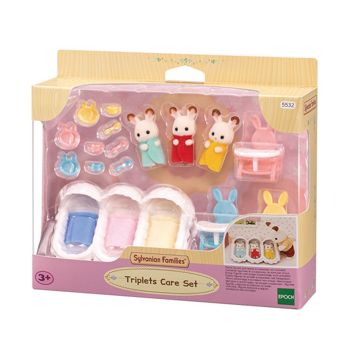 실바니안 패밀리(SYLVANIAN FAMILIES) 5532-초콜릿토끼 세쌍둥이 돌보기 세트