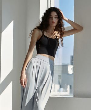 여성 요가복 DEVI-TS0011-블랙 필라테스 도로시 크롭탑