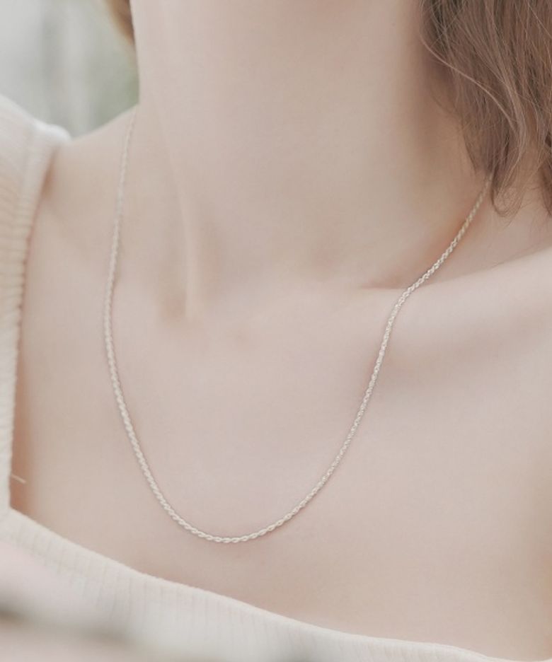 Gemma twist silver chain Necklace 젬마 꼬임 체인 실버 925 데일리 목걸이