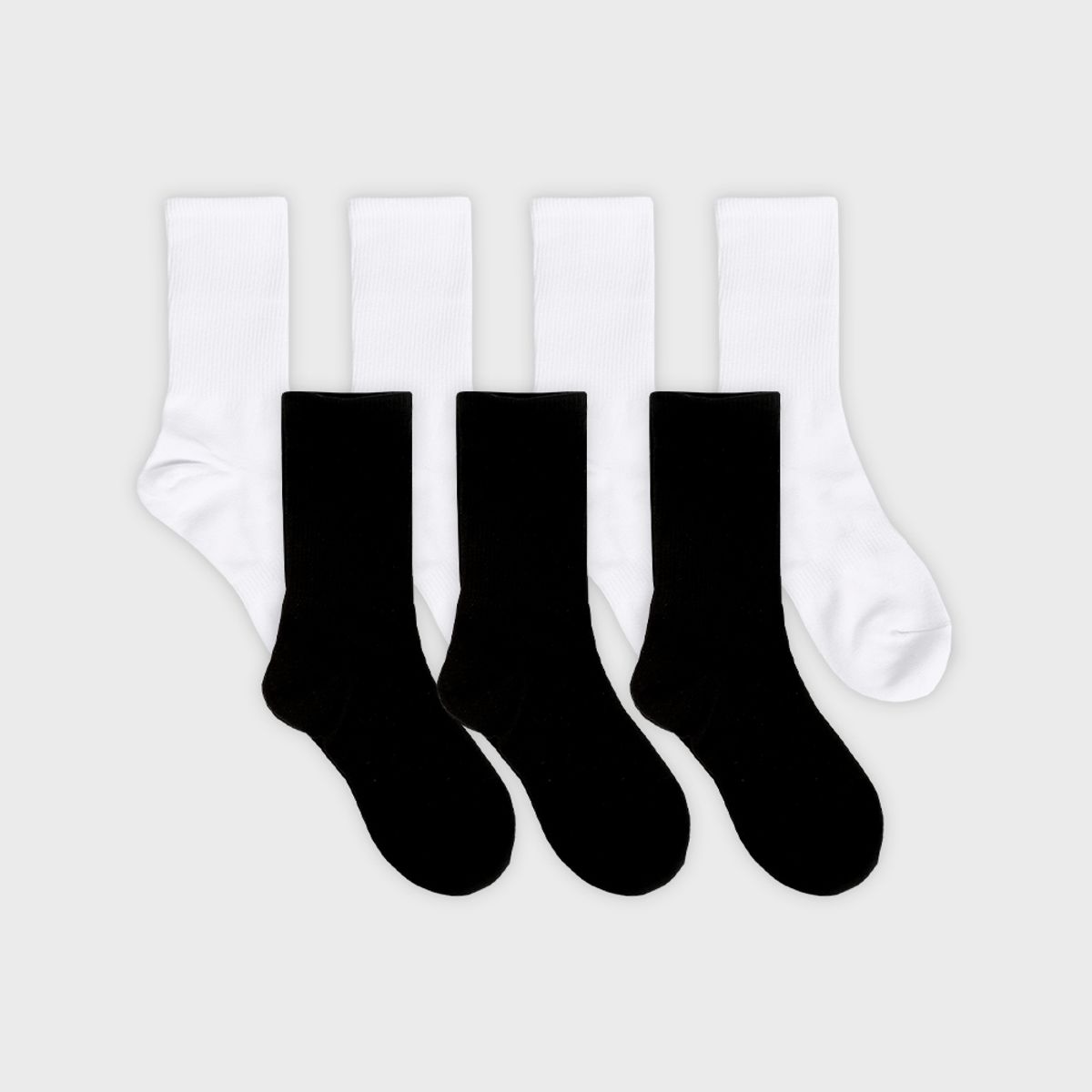 삭스에이(SOCKSA) [7PACK] 시그니처 168N 더블코튼 무지 크루 밴드 긴양말