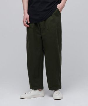코튼 와이드 퍼티그 벌룬 팬츠 [카키]
