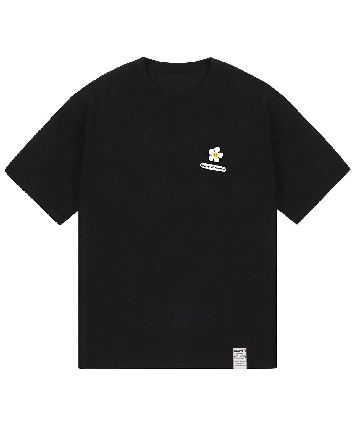 그레이버(GRAVER) [UNISEX]플라워보드 반팔티_블랙