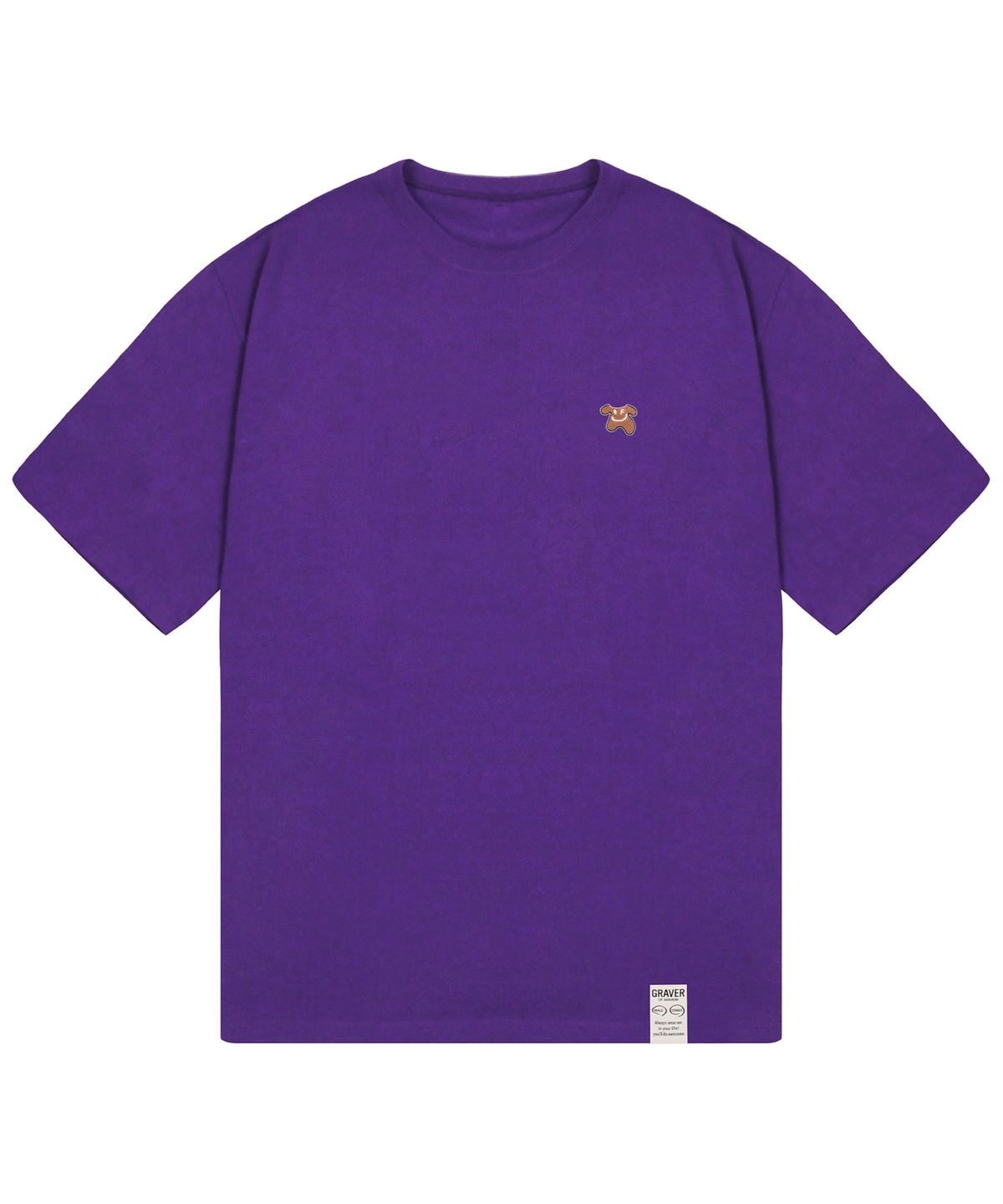 그레이버(GRAVER) [UNISEX]스몰 베어 바디 스마일 반팔티_퍼플