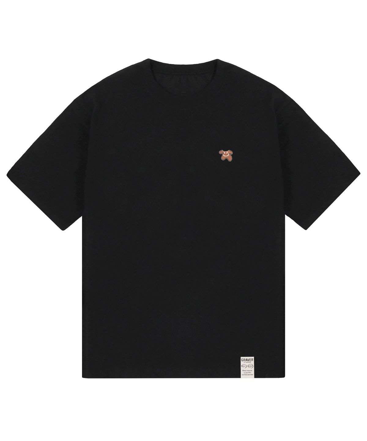 그레이버(GRAVER) [UNISEX]스몰 베어 바디 스마일 반팔티_블랙