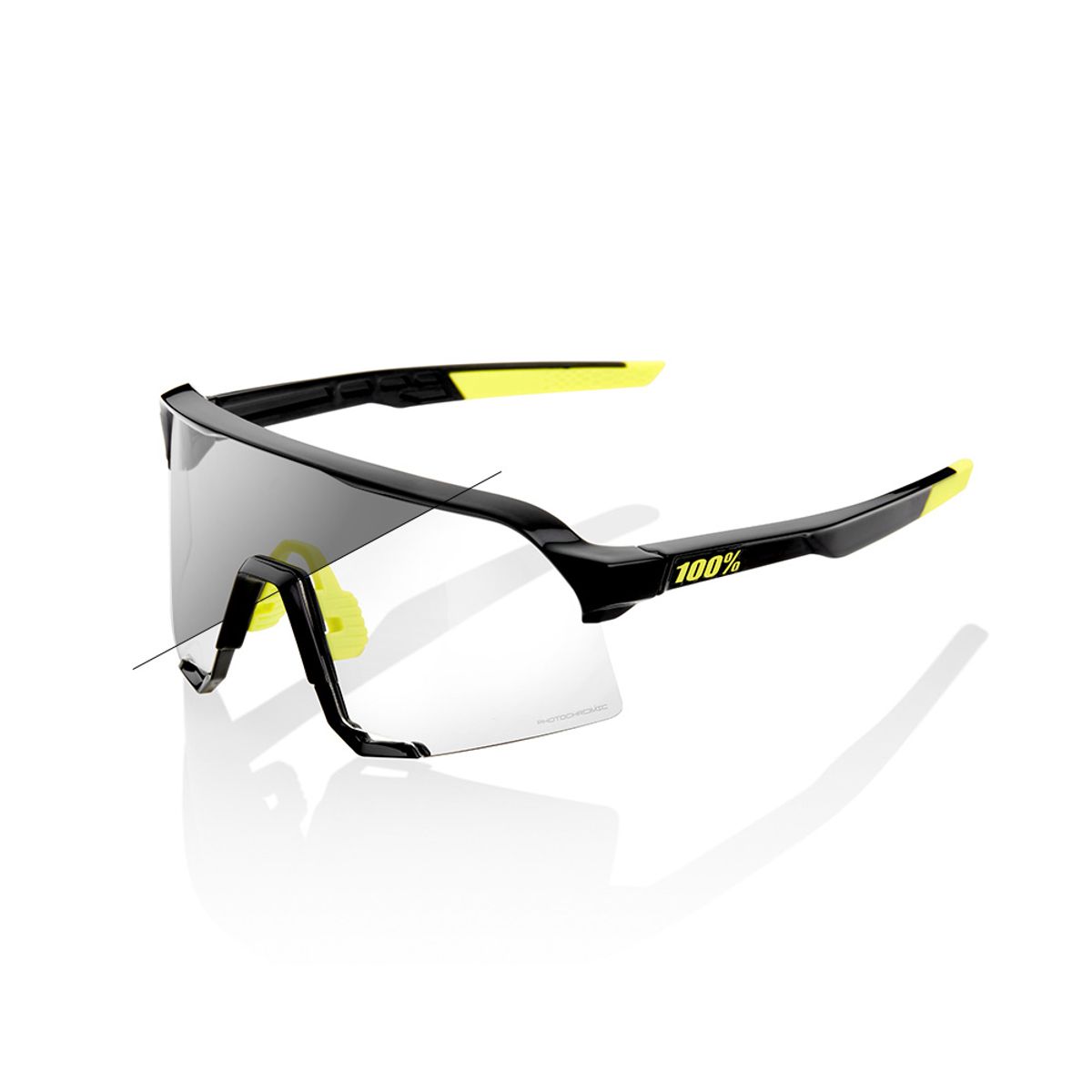 백퍼센트(100%) S3 글로스 블랙  포토크로믹(변색) 렌즈