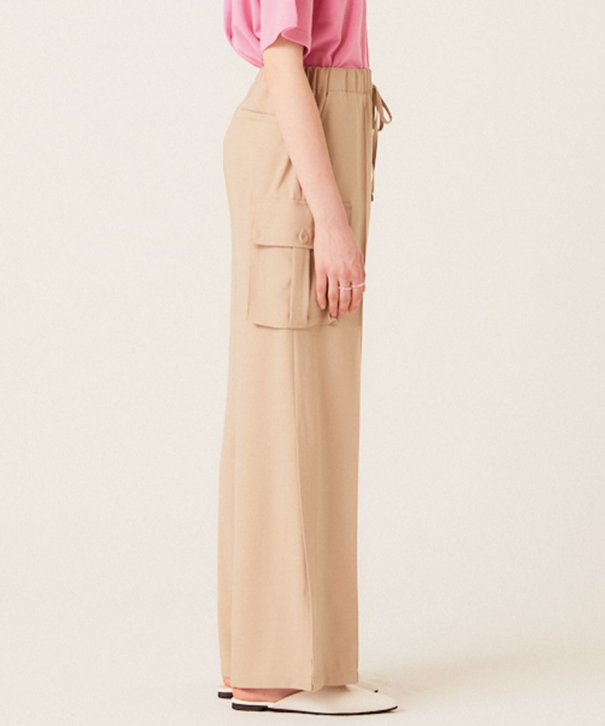 더 스튜디오 케이(THE STUDIO K) PIN TUCK WIDE CARGO PANTS (BEIGE)