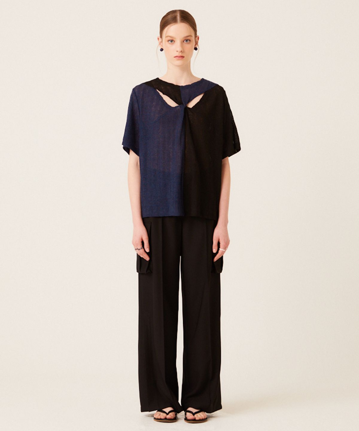 더 스튜디오 케이(THE STUDIO K) PIN TUCK WIDE CARGO PANTS (BLACK)