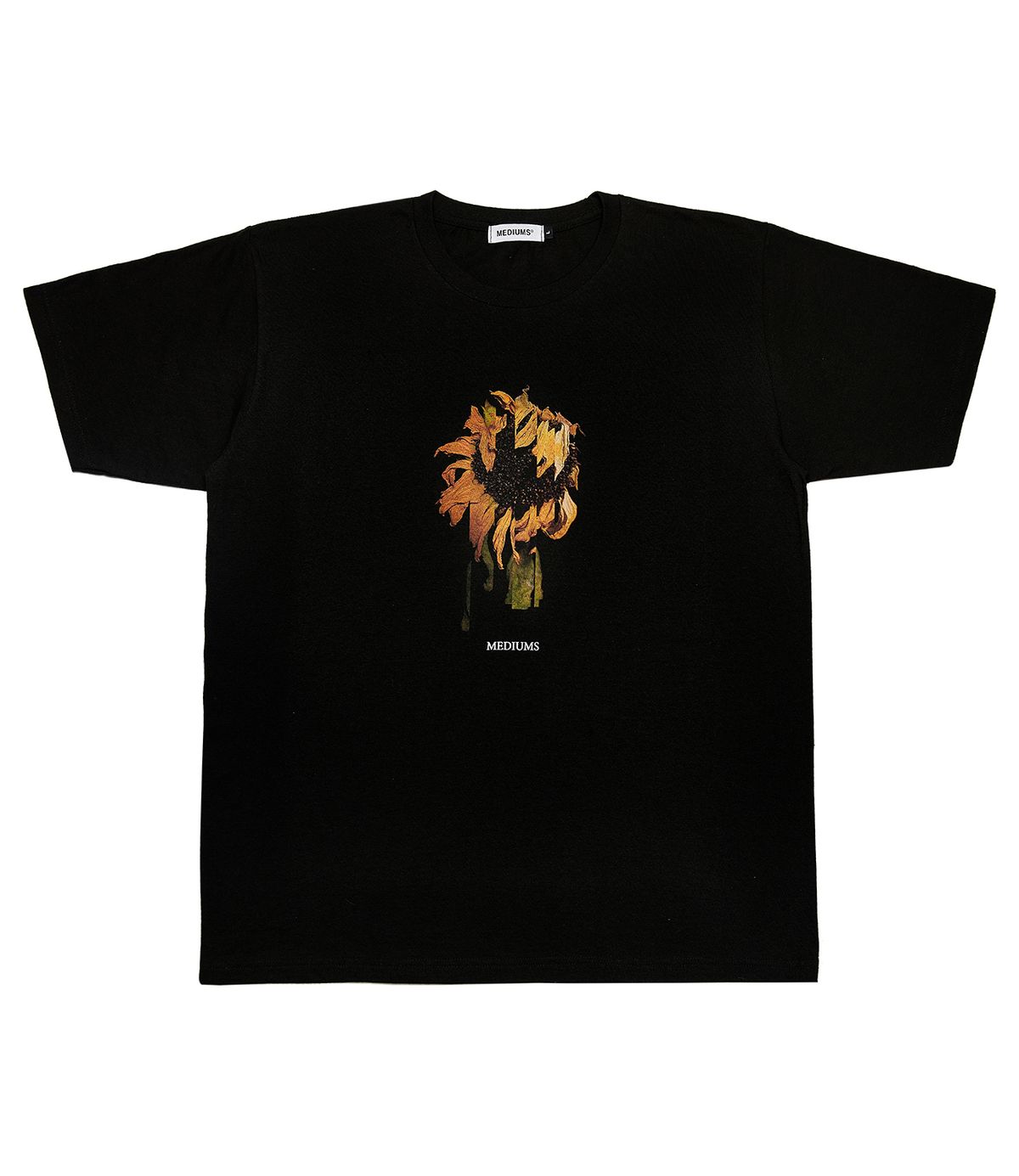 미디엄스(MEDIUMS) Dying Sunflower T-Shirt - Black(Option 1) (해바라기 티셔츠 - 블랙 옵션 1)
