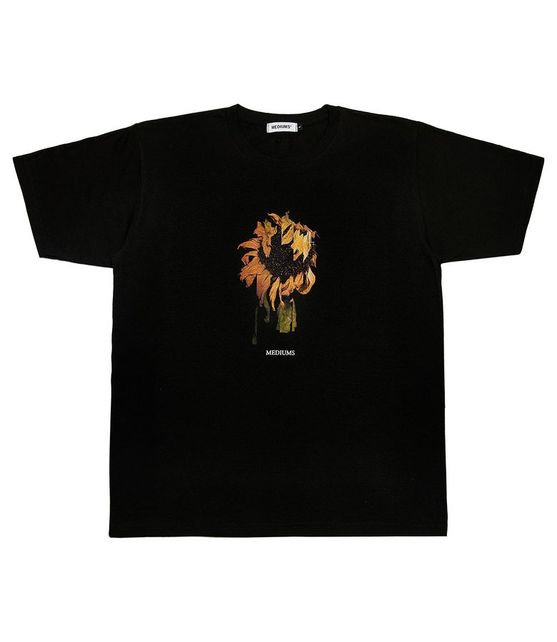 Dying Sunflower T-Shirt - Black(Option 1) (해바라기 티셔츠 - 블랙 옵션 1)