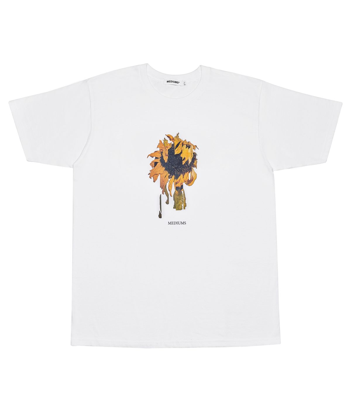 미디엄스(MEDIUMS) Dying Sunflower T-Shirt - White(Option 1) (해바라기 티셔츠 - 화이트 옵션 1)