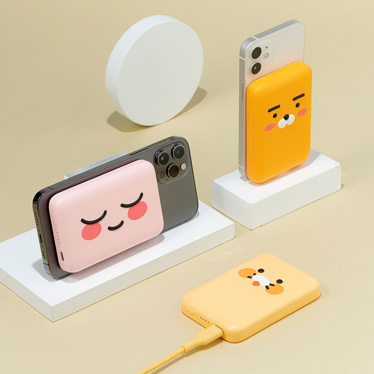 카카오프렌즈 파트너(KAKAOFRIENDS PARTNERS) 어부바 무선 충전 보조배터리5000mAh