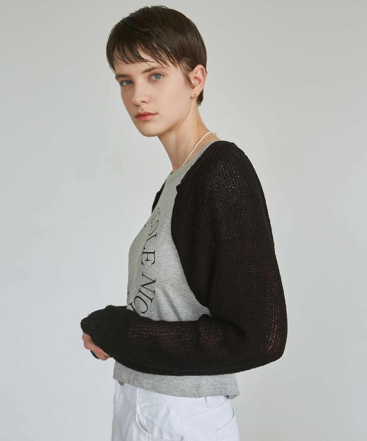 닉앤니콜(NICK&NICOLE) NICOLE BOLERO KNIT TOP_BLACK