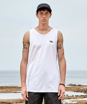 슬램 로고 피그먼트 슬리브리스 화이트 FSL105