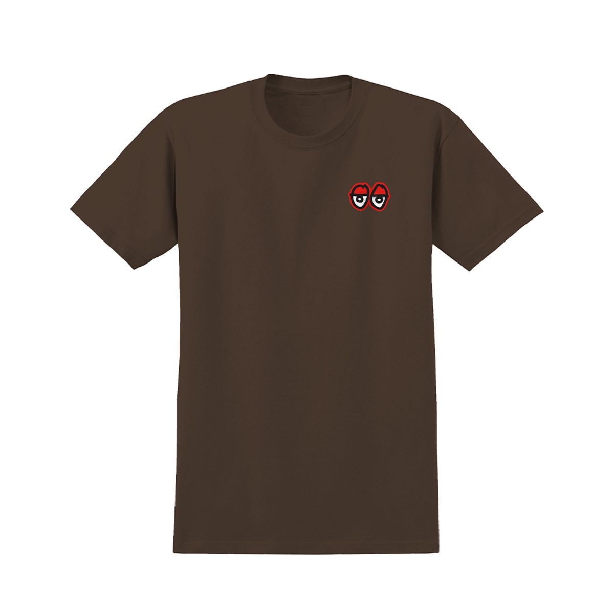 크루키드(KROOKED) STRAIT EYES S/S T-Shirt - DARK CHOCOLATE (RED Prints) 51023440K