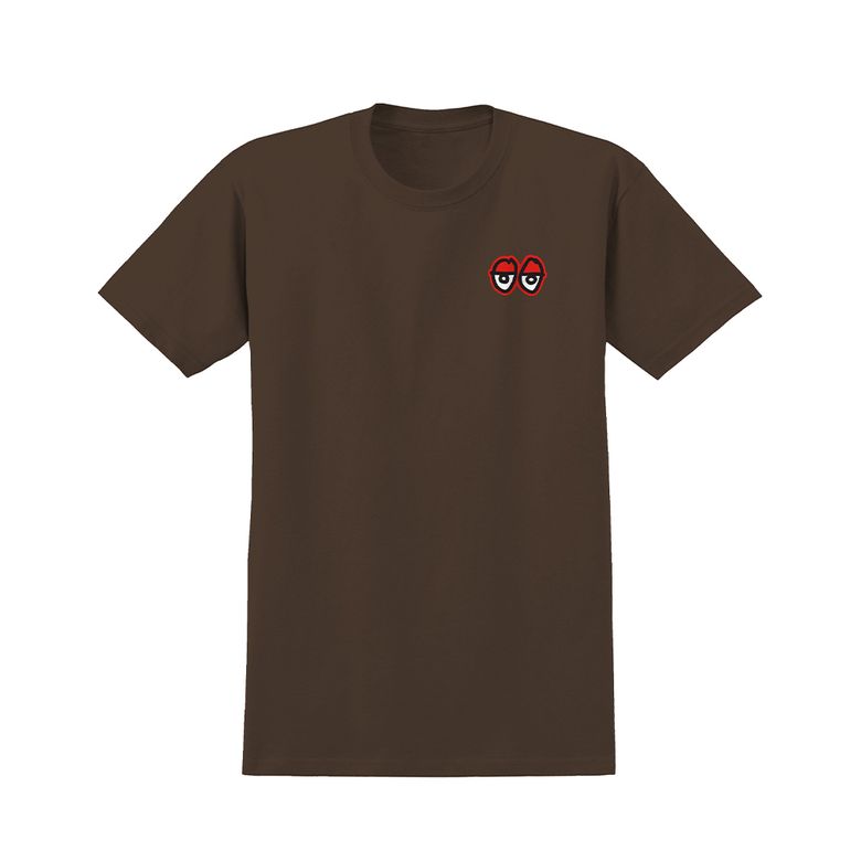 STRAIT EYES S/S T-Shirt - DARK CHOCOLATE (RED Prints) 51023440K