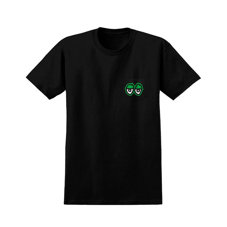 STRAIT EYES S/S Pocket T-Shirt - BLACK (GREEN Print) 51023440L