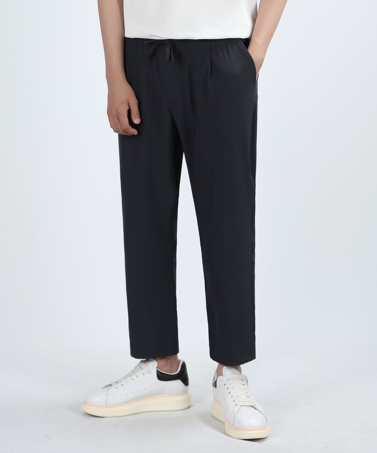 쟈니웨스트(JHONNY WEST) [COLD.SENSE] Teen Banding Pants (Navy)