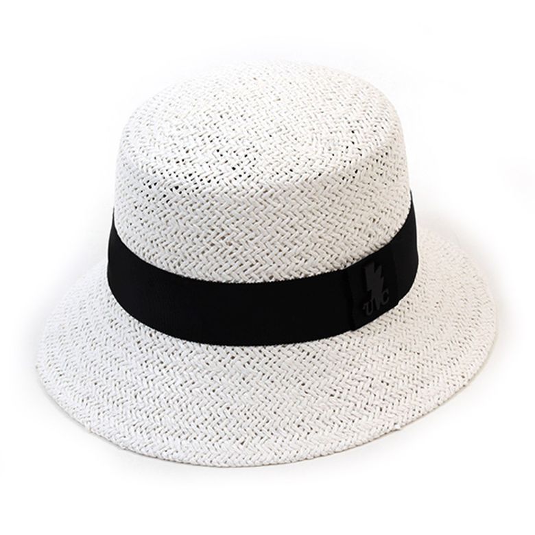 Summer White Raffia Bucket Hat 라피아햇