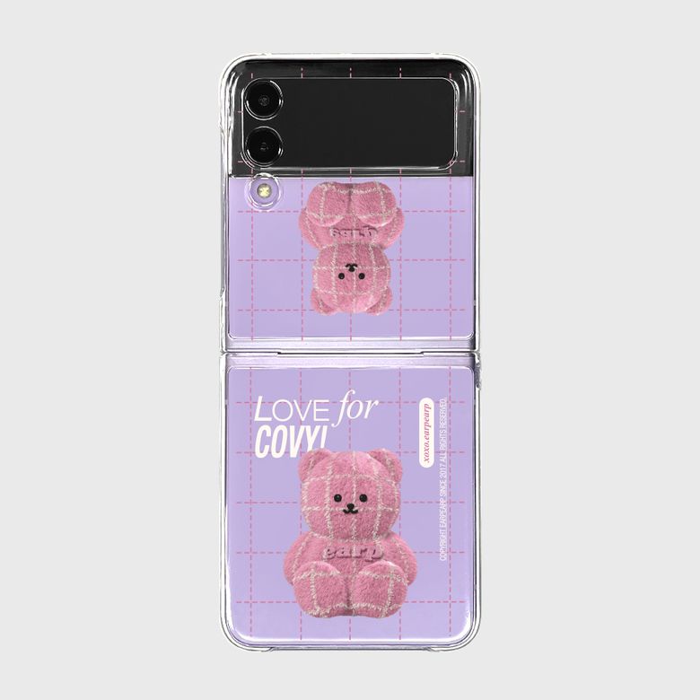 GRID FUR PINK COVY(Z플립-클리어하드)