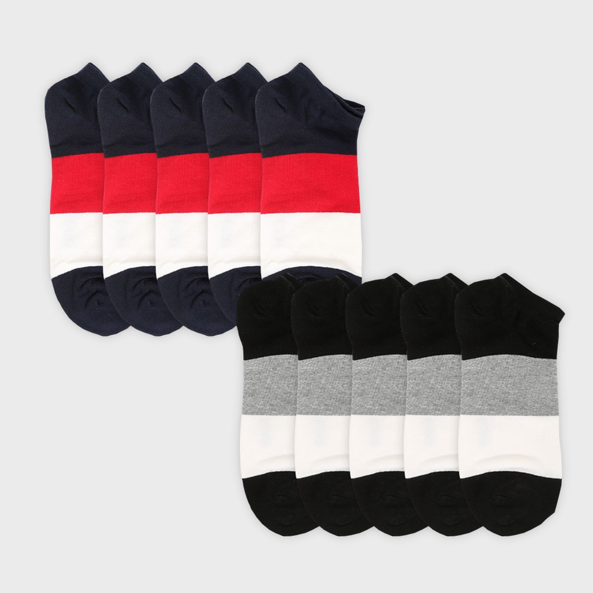 삭스에이(SOCKSA) [10PACK] 베이직 200N 쓰리톤 쇼트 발목 양말
