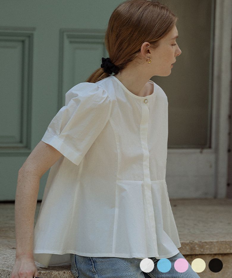 Pearl point flare blouse[5color]