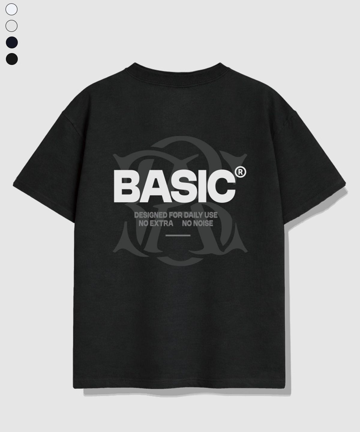 베이직라벨(BASIC LABEL) Basemark overfit short-sleeved T-shirt 4 Color [BLSE_1004]
