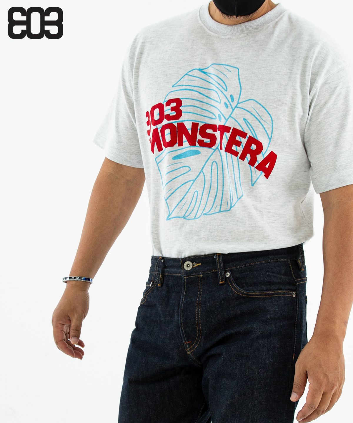 303피플즈(303PEOPLES) STS22019 303 빅 몬스텔라 티셔츠 레드/블루