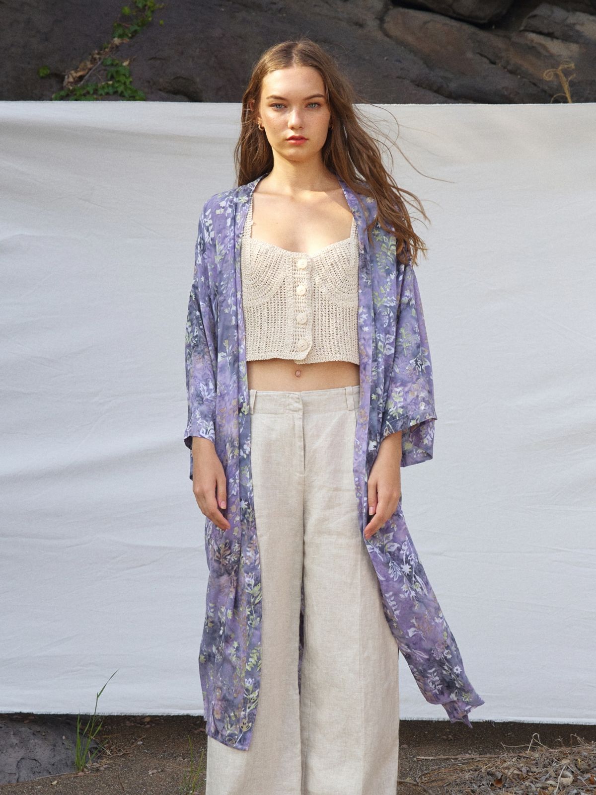 멧앤멜(MATT AND MEL) [Maxi Robe] Plants - Lilac