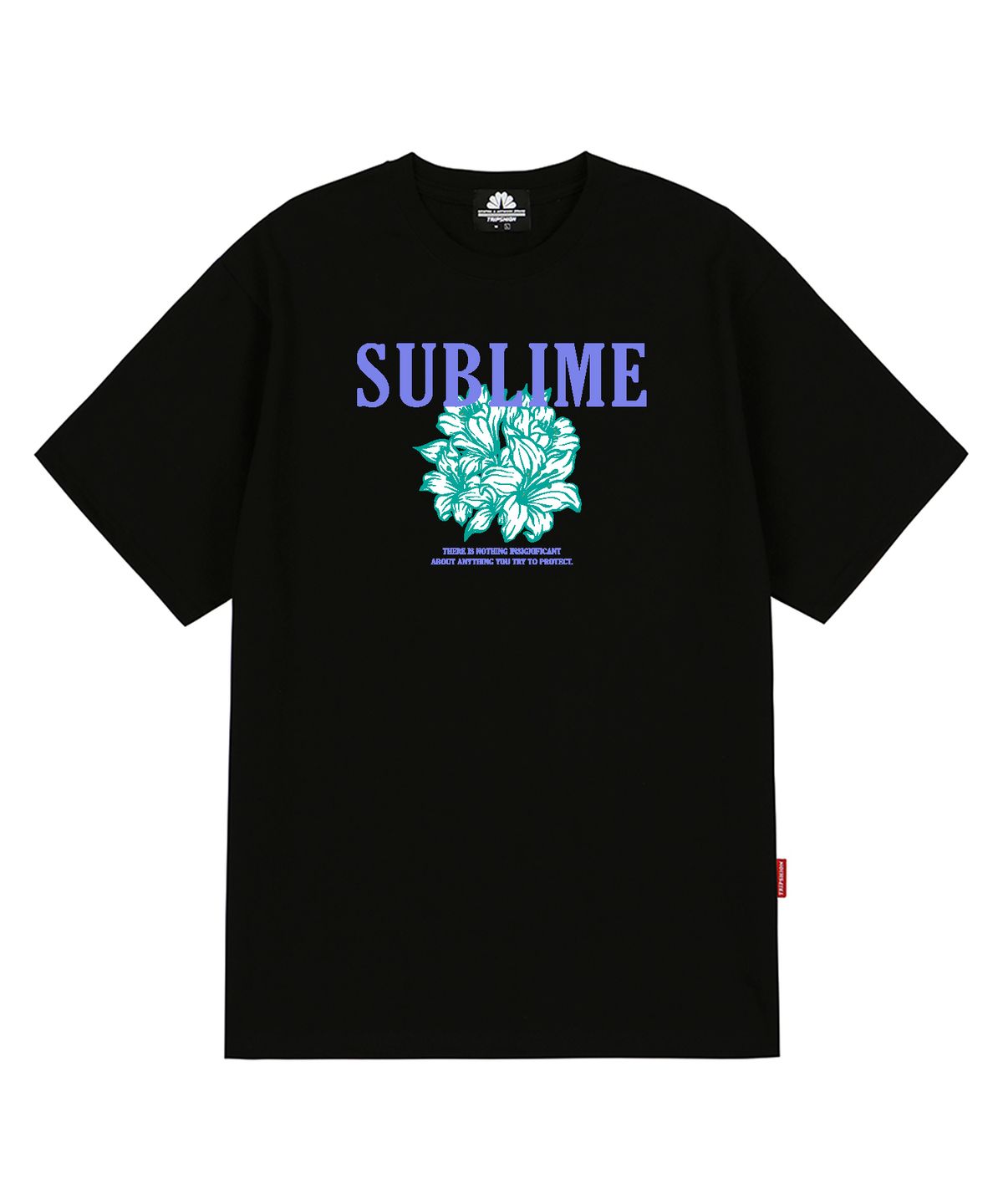트립션(TRIPSHION) SURLIME FLOWER GRAPHIC 티셔츠 - 블랙