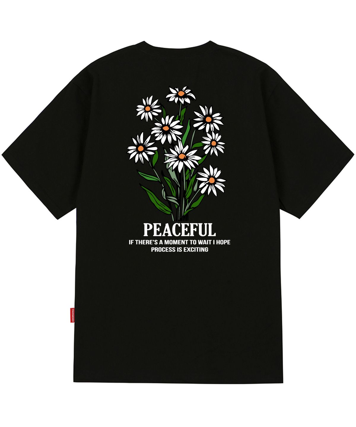 트립션(TRIPSHION) DAISY FLOWER BUNDLE GRAPHIC 티셔츠 - 블랙