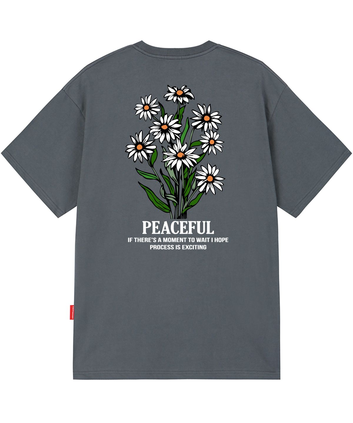 트립션(TRIPSHION) DAISY FLOWER BUNDLE GRAPHIC 티셔츠 - 그레이